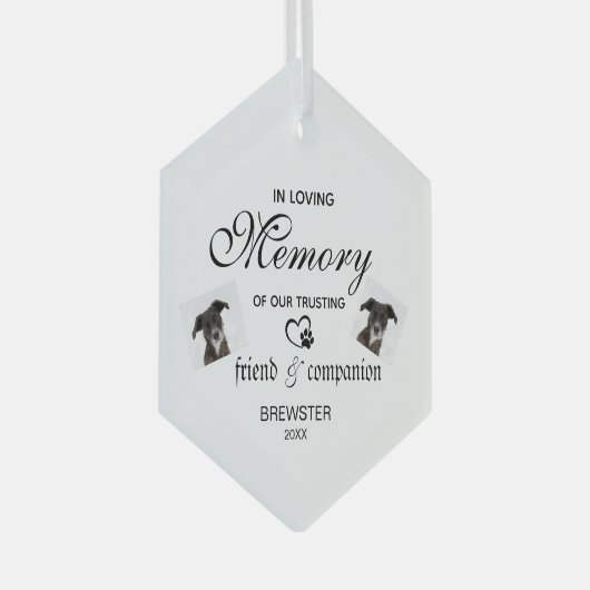 Pet Memorial Ornament - Aangepaste foto Keepsake! (Voorkant Rechts)