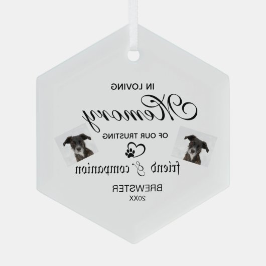 Pet Memorial Ornament - Aangepaste foto Keepsake! (Achterkant)