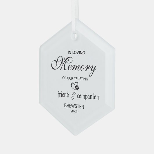 Pet Memorial Ornament - Custom Tribute Keepsake! (Voorkant links)