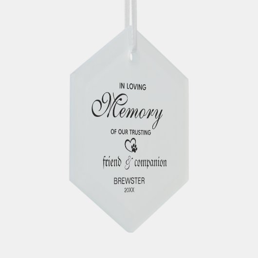 Pet Memorial Ornament - Custom Tribute Keepsake! (Voorkant Rechts)
