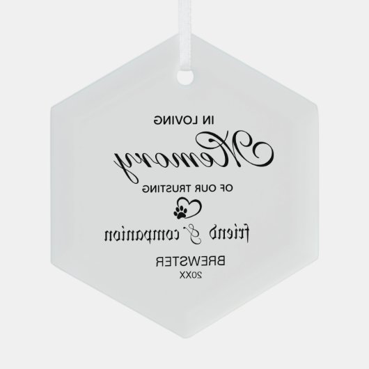 Pet Memorial Ornament - Custom Tribute Keepsake! (Achterkant)