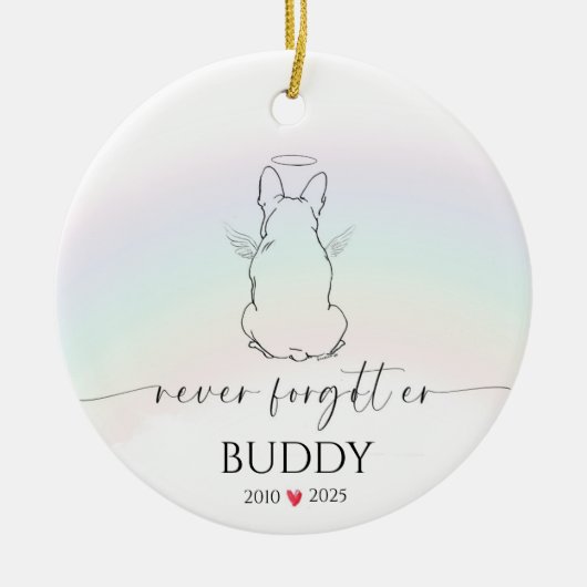 Pet Memorial Ornament hond gepersonaliseerd (Voorkant)