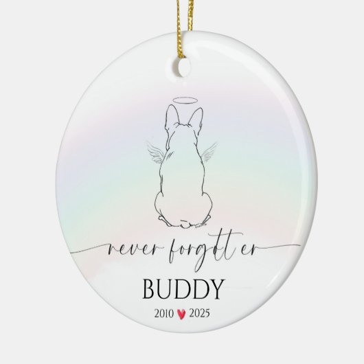 Pet Memorial Ornament hond gepersonaliseerd (Links)