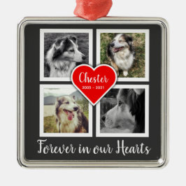 Pet Memorial Ornament met vier foto's en details