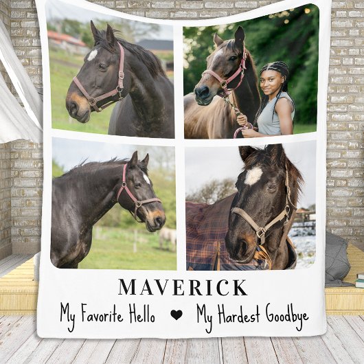Pet Memorial Paard Herinnering Gepersonaliseerde f Fleece Deken