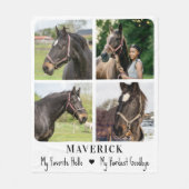Pet Memorial Paard Herinnering Gepersonaliseerde f Fleece Deken (Voorkant)