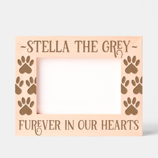 Pet Memorial Paw drukt eeuwig in ons hart Gegraveerde Lijstjes (Voorkant)