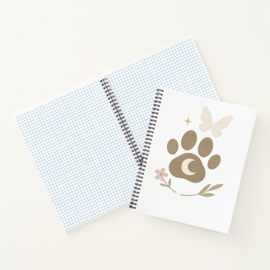 Pet Memorial Paw met Maan & Vlinder – Sympathie Notitieboek (Binnen)