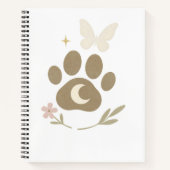 Pet Memorial Paw met Maan & Vlinder – Sympathie Notitieboek (Voorkant)