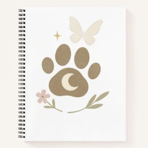 Pet Memorial Paw met Maan & Vlinder – Sympathie Notitieboek