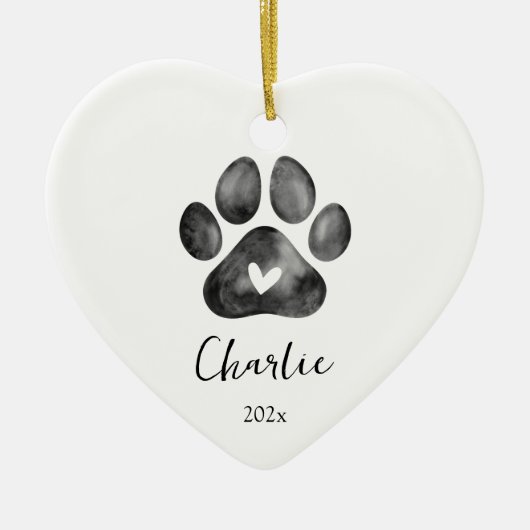 Pet Memorial Paw Print Foto Ornament (Voorkant)