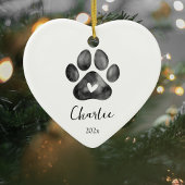 Pet Memorial Paw Print Foto Ornament