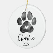 Pet Memorial Paw Print Foto Ornament (Links)