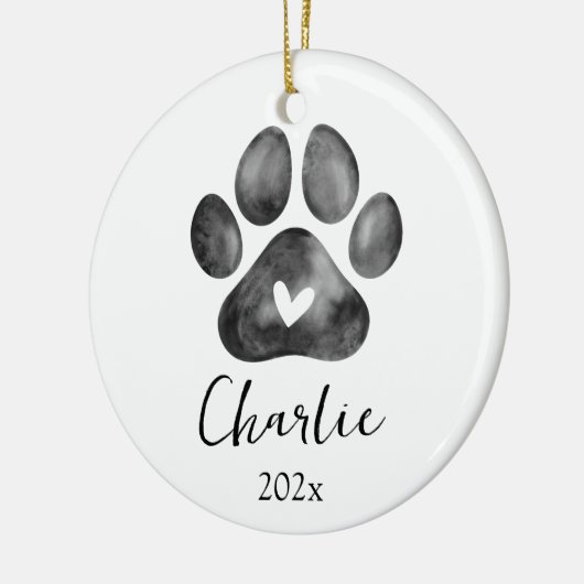 Pet Memorial Paw Print Foto Ornament (Links)