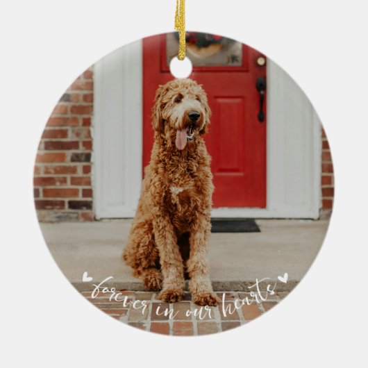 Pet Memorial Paw Print Foto Ornament (Achterkant)