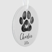 Pet Memorial Paw Print Foto Ornament (voorkant)