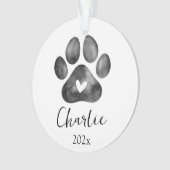 Pet Memorial Paw Print Foto Ornament (voorkant)