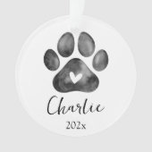 Pet Memorial Paw Print Foto Ornament (voorkant)