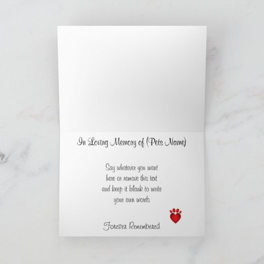 Pet Memorial Paw Prints Aankondiging - Dog Cat (Binnen)