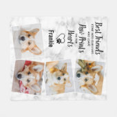 Pet Memorial Paw Prints Heart Foto Collage Fleece Deken (Voorkant (Horizontaal))