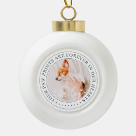Pet Memorial Paw Prints Hoorzitting foto van elega Keramische Bal Ornament