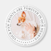 Pet Memorial Paw Prints Hoorzitting foto van elega Magneet (Voorkant)