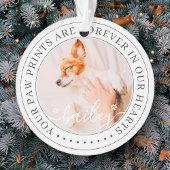 Pet Memorial Paw Prints Hoorzitting foto van elega Ornament