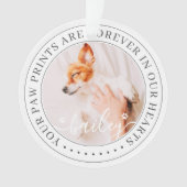 Pet Memorial Paw Prints Hoorzitting foto van elega Ornament (voorkant)