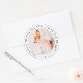 Pet Memorial Paw Prints Hoorzitting foto van elega Ronde Sticker (Envelop)