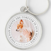 Pet Memorial Paw Prints Hoorzitting foto van elega Sleutelhanger (Voorkant)