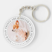 Pet Memorial Paw Prints Hoorzitting foto van elega Sleutelhanger (Achterkant)