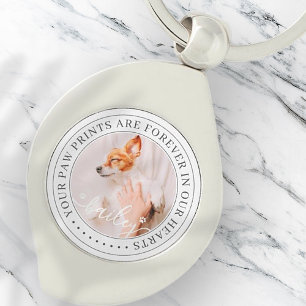 Pet Memorial Paw Prints Hoorzitting foto van elega Sleutelhanger