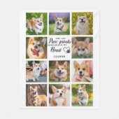 Pet Memorial Paw Prints Personeelsfoto-inklage Fleece Deken (Voorkant)