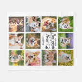 Pet Memorial Paw Prints Personeelsfoto-inklage Fleece Deken (Voorkant (Horizontaal))