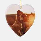 Pet Memorial Paws Bright Red Volledige foto Keramisch Ornament (Rechts)