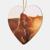 Pet Memorial Paws Bright Red Volledige foto Keramisch Ornament (Links)