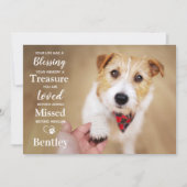 Pet Memorial Personaliseer moderne hond foto sympa Bedankkaart (Voorkant)