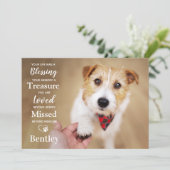 Pet Memorial Personaliseer moderne hond foto sympa Bedankkaart (Staand voorkant)