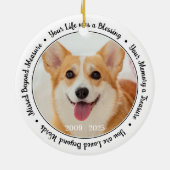 Pet Memorial Personaliseert 2 Photo Dog Herdenking Keramisch Ornament (Achterkant)