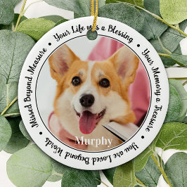 Pet Memorial Personaliseert 2 Photo Dog Herdenking Keramisch Ornament