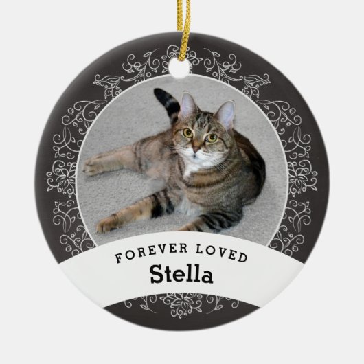 Pet Memorial Personalized Chalkboard toevoegen Fot Keramisch Ornament (Voorkant)