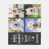 Pet Memorial Personalized Dog 4 Foto Collage Fleece Deken (Voorkant)