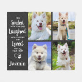 Pet Memorial Personalized Dog 4 Foto Collage Fleece Deken (Voorkant (Horizontaal))