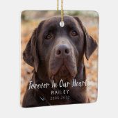Pet Memorial Personalized Dog Foto Keramisch Ornament (Rechts)