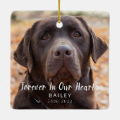 Pet Memorial Personalized Dog Foto Keramisch Ornament (Achterkant)