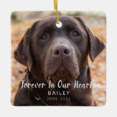 Pet Memorial Personalized Dog Foto Keramisch Ornament (Voorkant)