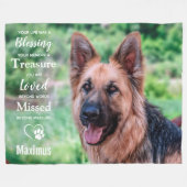 Pet Memorial Personalized Dog Herdenking Foto Fleece Deken (Voorkant (Horizontaal))