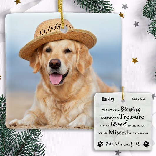 Pet Memorial Personalized Dog Herdenking Foto Keramisch Ornament