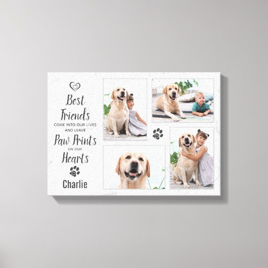 Pet Memorial Personalized Dog Photo Collage Canvas Afdruk (Voorkant)