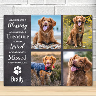 Pet Memorial Personalized Dog Photo Collage Fotoplaat